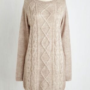 Modcloth Ecru Sweater Dress